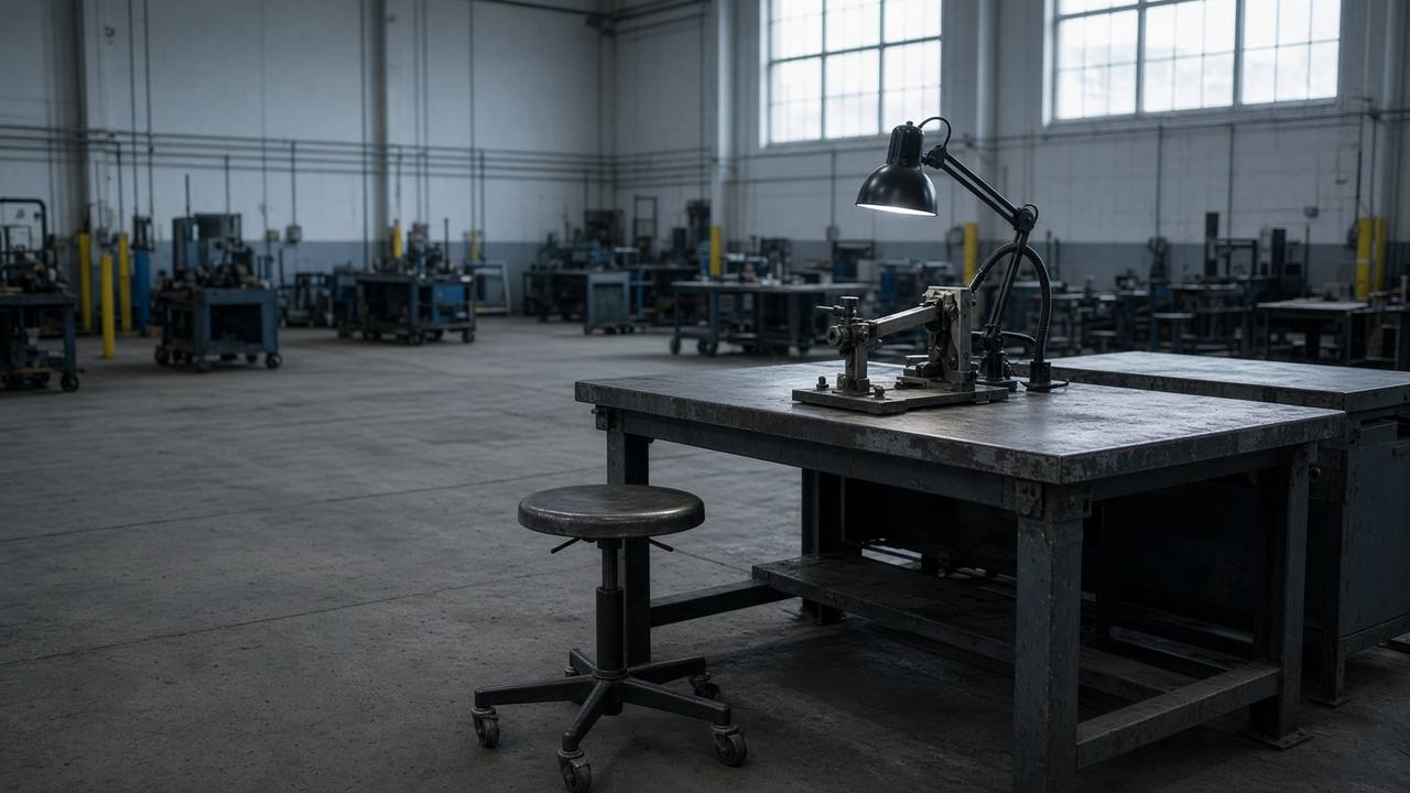 A modified-duty workbench in a quiet mill